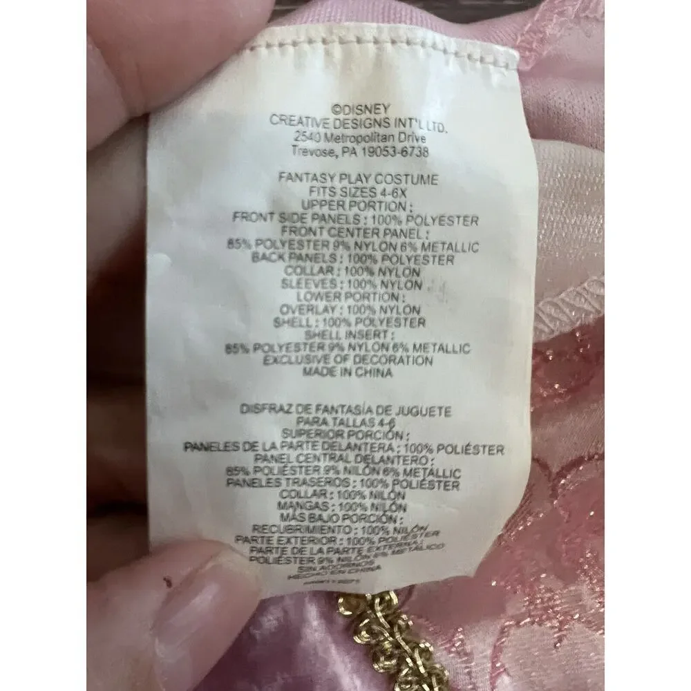 Disney Store Girls Sleeping Beauty Pink Aurora Princess Dress Costume Size 4 - Picture 6 of 9